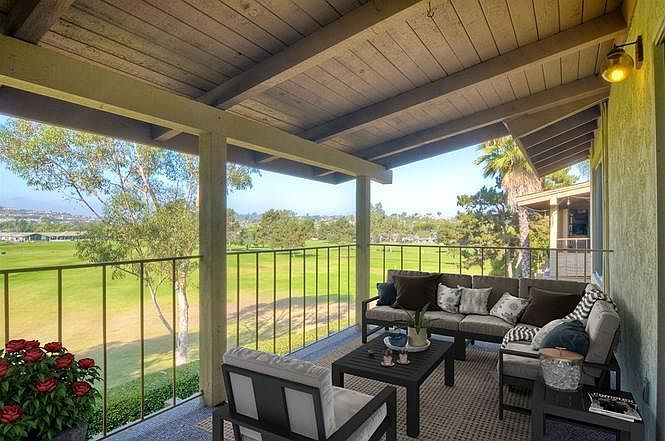 Balcony overlooking golf course