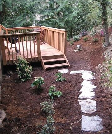 Low maintenance landscaping and large deck!