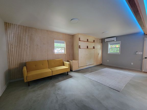 Living with retracted Murphy bed