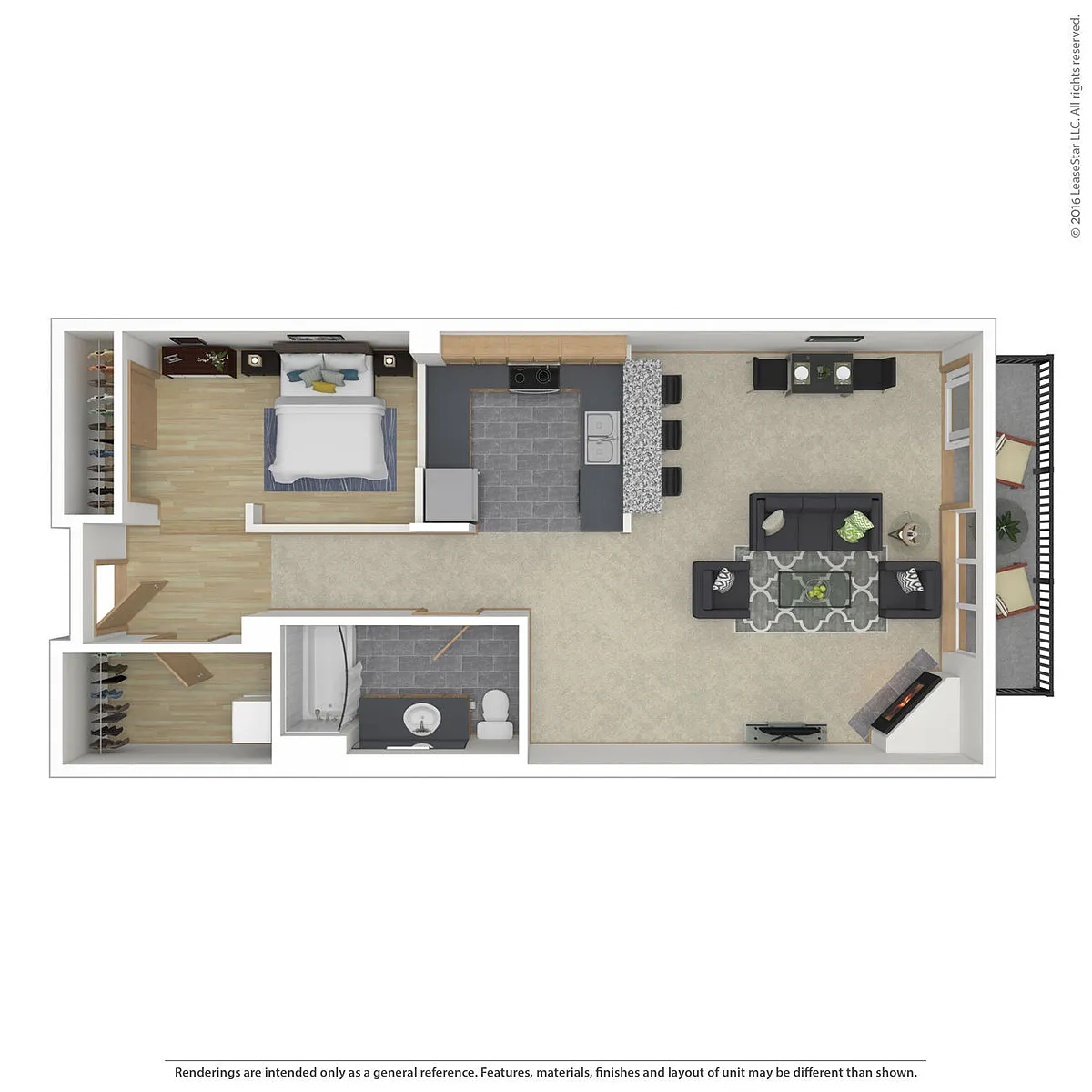 Floor plan Modern One Bedroom