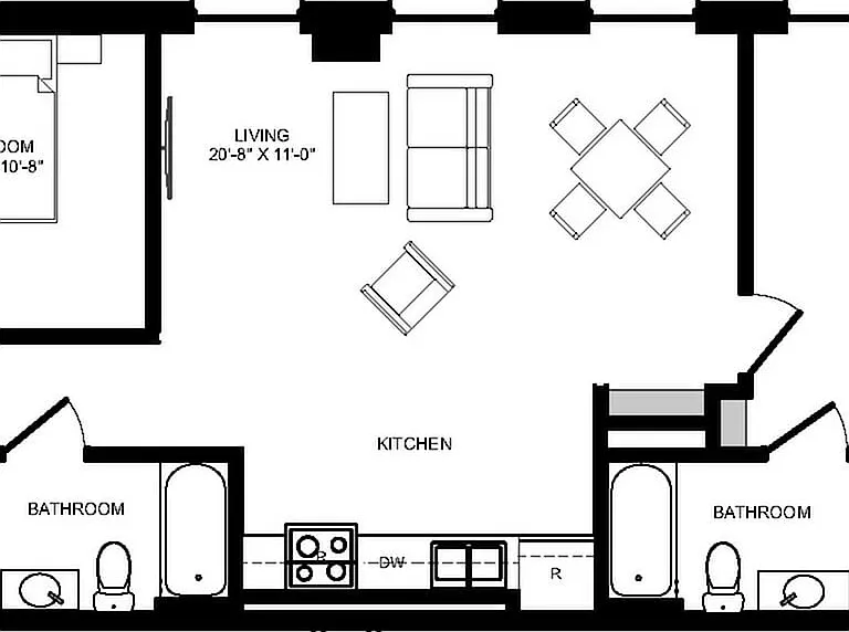 2 Bedroom - Unit 1105