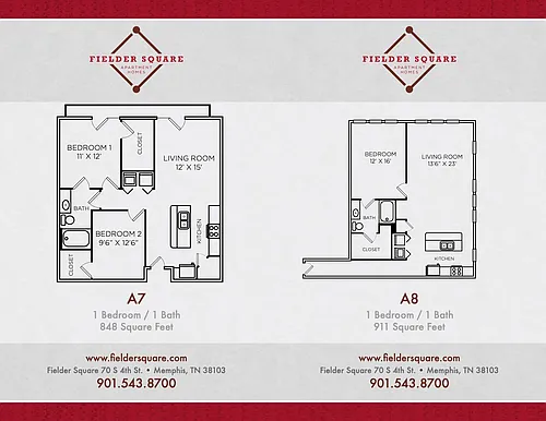Floor plan A8 One Bedroom