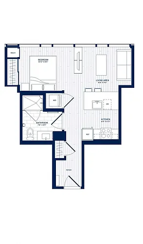 Floor plan JR 1 Bed-C1