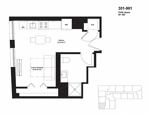 Floor plan Units 301 to 901