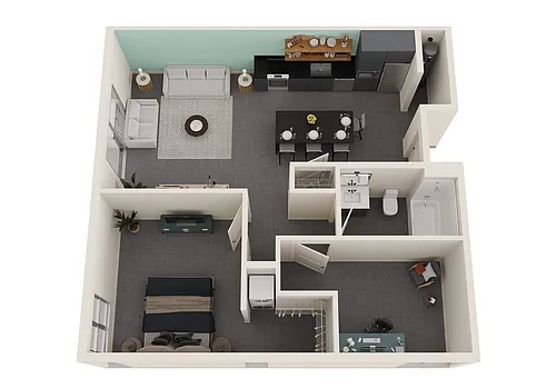 Floor plan 1 Bed + Den