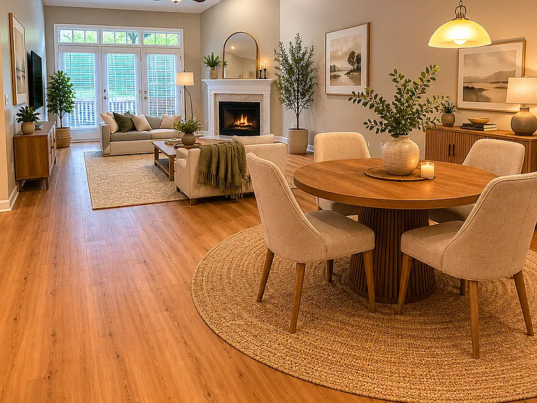 open space dining and family room
