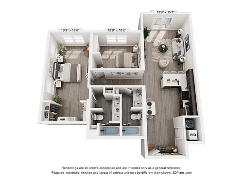 Floor plan Atlas - 2 Bedrooms 1081