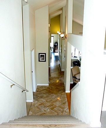 Main level: Open, airy w/cathedral ceilings