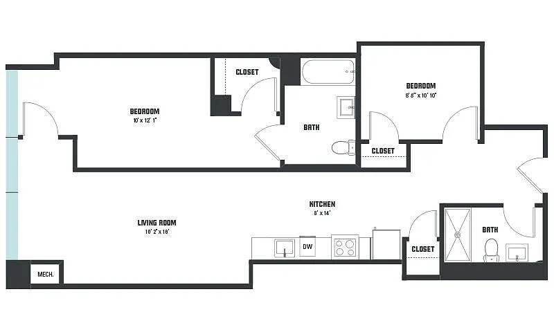 Floor plan B5 Two Bedroom