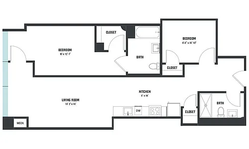Floor plan B5 Two Bedroom