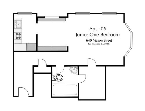 Floor plan Junior One-Bedroom 6