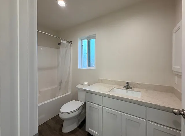 BEDROOM 1 Bathroom Note: Mirror, shower curtain rod, TP holder, towel bars and cabinet knobs installation in work.