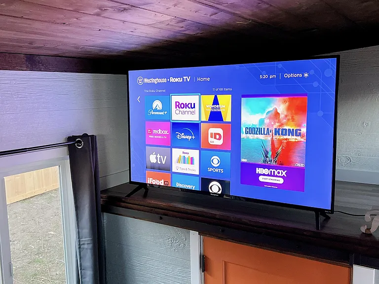 lots of storage behind TV