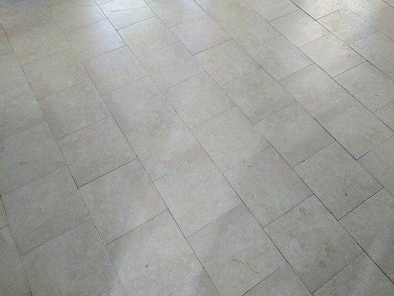 New tile flooring in kitchen and bathroom