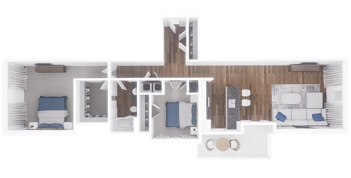 Floor plan 2x1 1180 sqft
