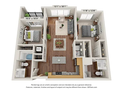 Floor plan Two Bedroom A