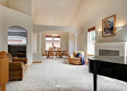Formal Living and Dining with vaulted ceiling