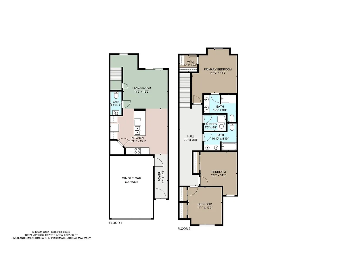 Floor plan Three Bedroom Townhome