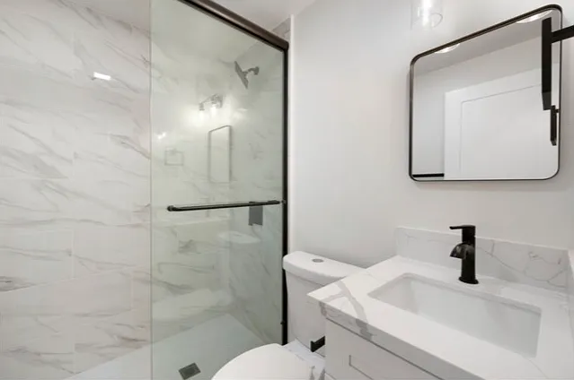 Similar decorative bathroom finishes...