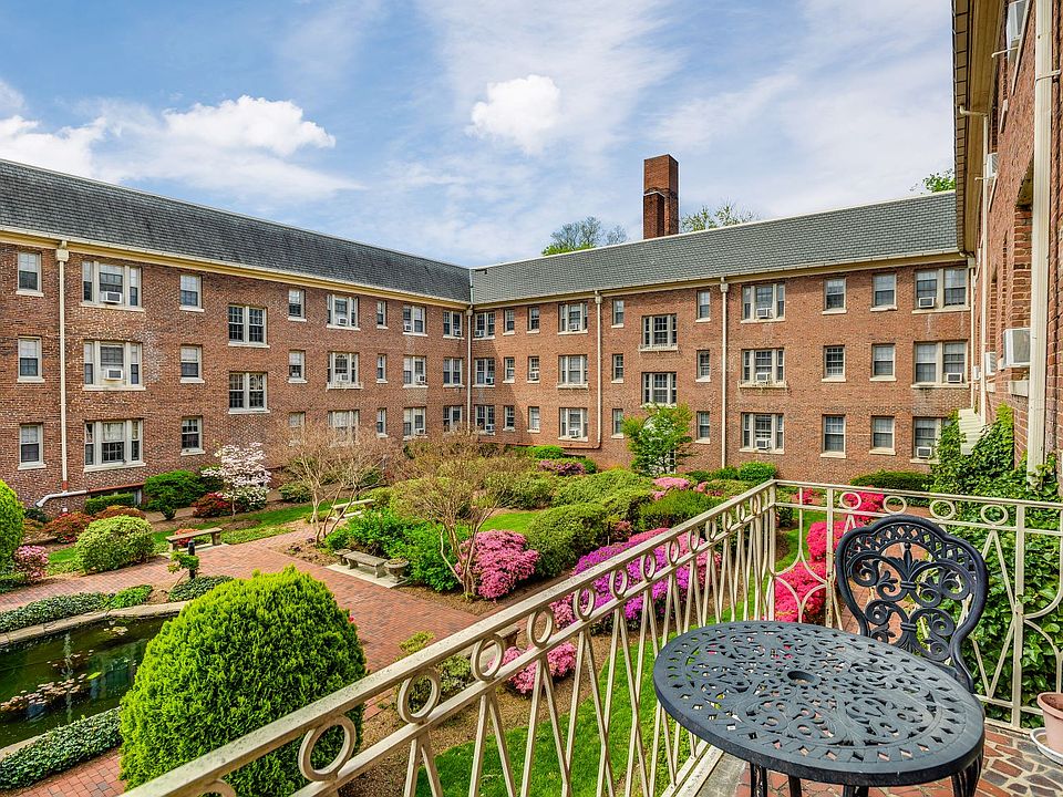 Balcony view of courtyard in the Spring
