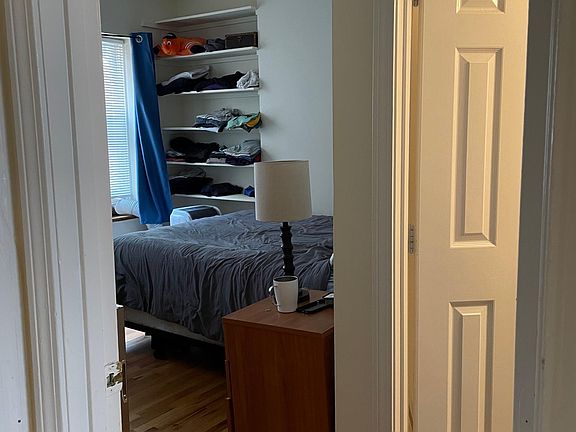 Bedroom 1 entry; bath on right