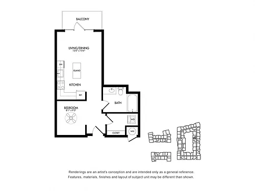 Floor plan SD w/ Balcony