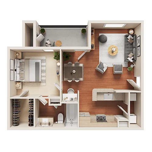 Floor plan One Bedroom A1