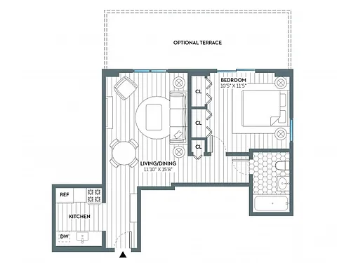 Floor plan Paterson (583 SF)