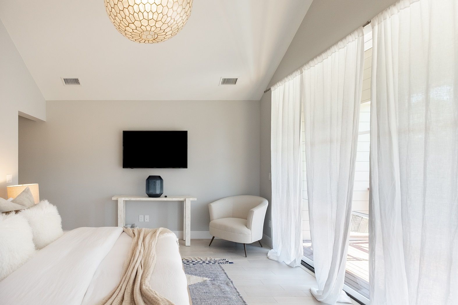 Matching Primary two with king bed, full bath, deck, vaulted ceiling, huge walk in closet SMART TV