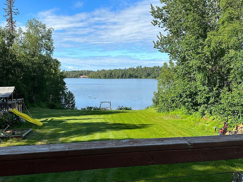 Lake front view with play area