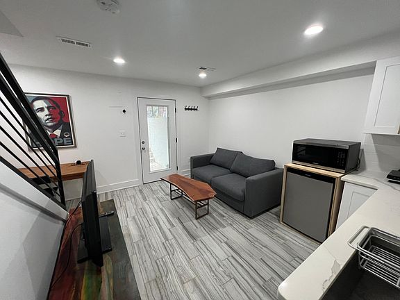Living area and kitchenette
