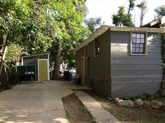 Driveway and storage shed