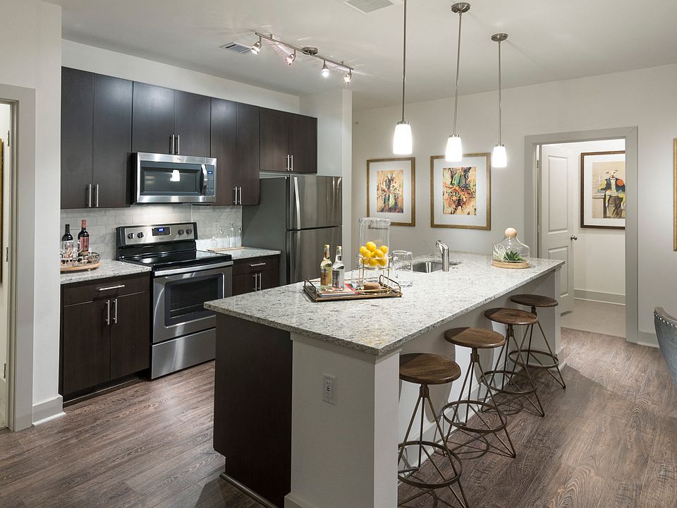 Gourmet chef kitchen with stainless steel appliances