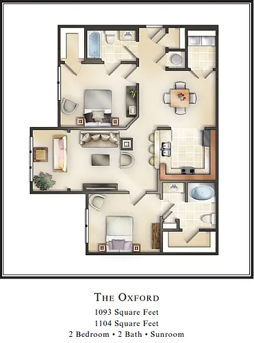 Floor plan The Oxford with Sunroom
