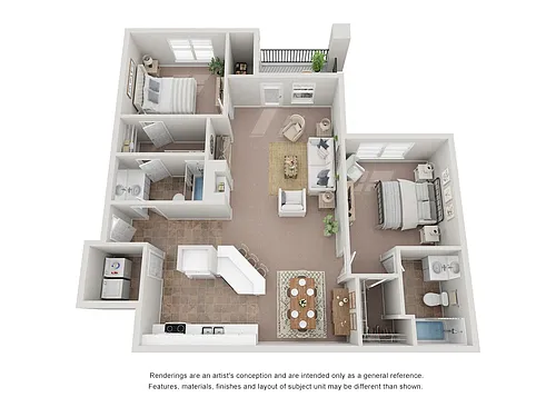 Floor plan 2 Bed 2 Bath
