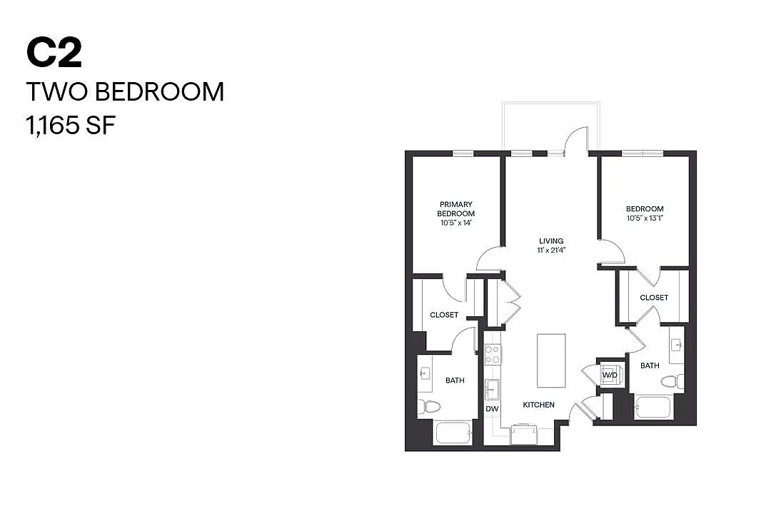 Floor plan Two Bedroom C2