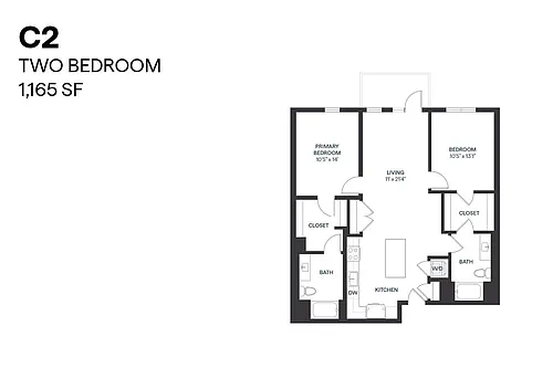 Floor plan Two Bedroom C2