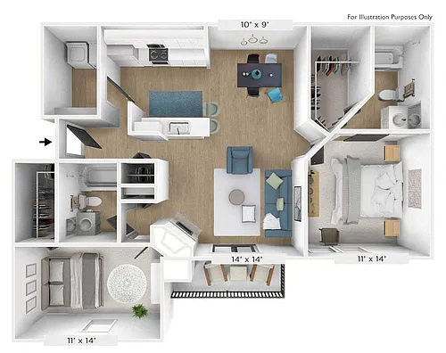 Floor plan The Vintage 2 BR 2 BA