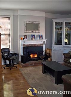 Living Room with wood burning fireplace