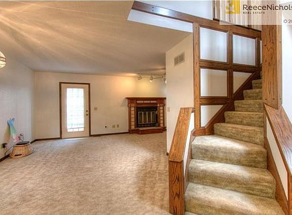 Unique great room with fireplace