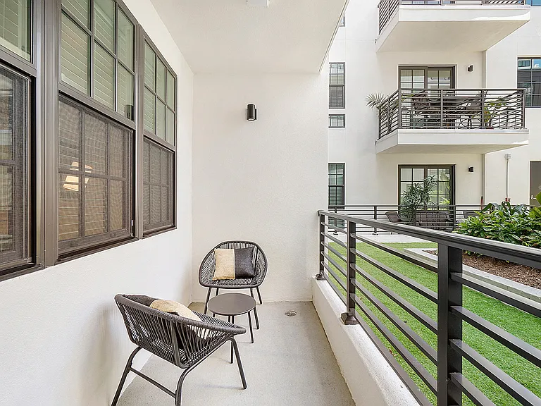 Patio overlooking courtyard
