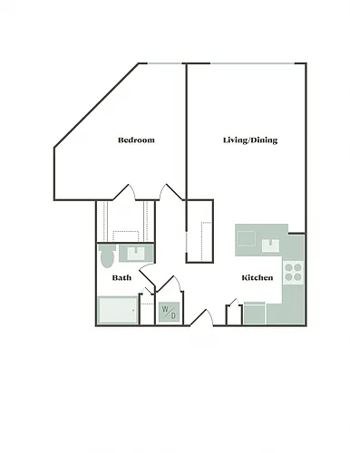 Floor plan 1 Bed/1 Bath F