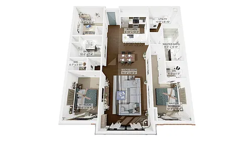 Floor plan 2 Bedroom 2 Bathroom