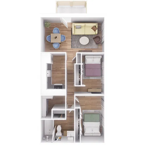 Floor plan 2 x 1 Reno