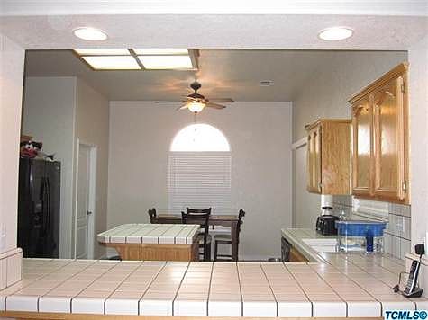 Center island and dining area in kitchen