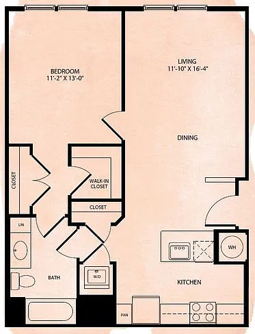 Floor plan Portland Flats A6 1 Bed 1 Bath