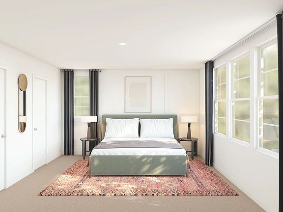 Primary suite with plush carpeting