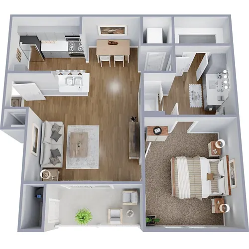 Floor plan 1 Bedroom, 1 Bath
