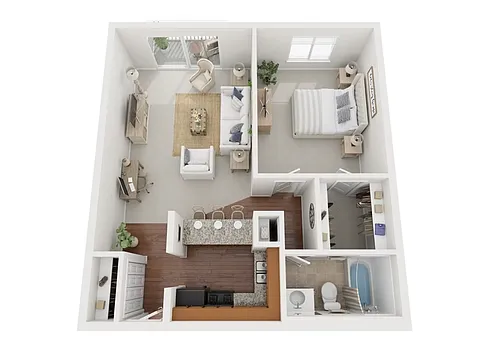 Floor plan 1 Bedroom - 1 Bathroom