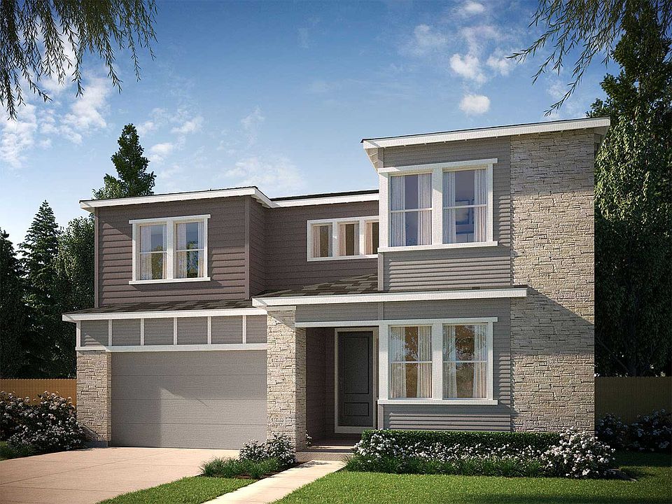 Example of Residence 4008 Rendering Contemporary Prairie Style Exterior - Colors will vary on act